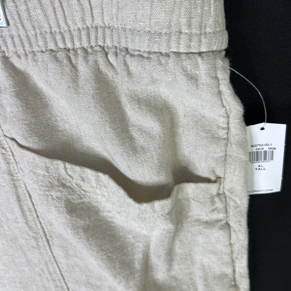 NWT Old Navy Womens Linen Boho Coastal Gauze Pocket High Rise Pant Beige XL Tall - Picture 4 of 9